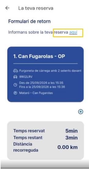 Com comunicar l'estat del vehicle al final de la reserva